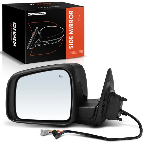 2011-2021 Dodge Durango Left Driver Side Mirror, Powered, with Heated, Smooth Black A-Premium APMI1145TW