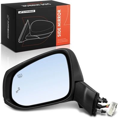 Left Mirror, with Heating, Power Adjustment, Manual Folding, Smooth Black A-Premium APMI3398TW