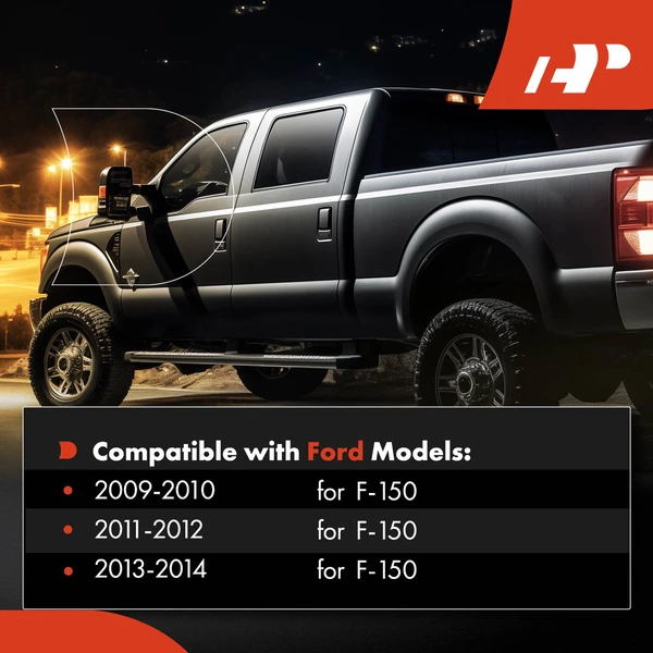 Left Driver Side Mirror, with Heating, Power Adjustment, Manual Folding, Smooth Black A-Premium APMI2326TW