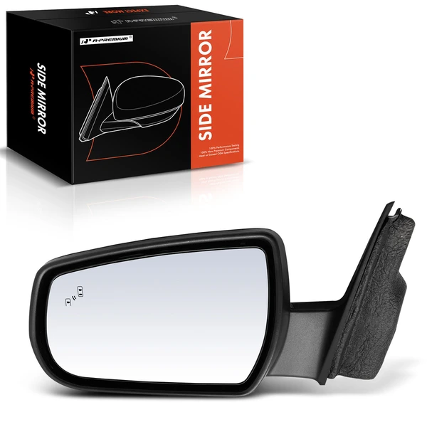 2016 Chevrolet Malibu Limited Left Driver Side Mirror, with Heating, Power Adjustment, Manual Folding, Smooth Black A-Premium APMI1189TW