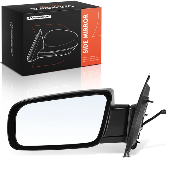 1985-1998 GMC Safari Left Driver Side Mirror, Powered 1985-1998 GMC Safari, Smooth Black A-Premium APMI2707TW
