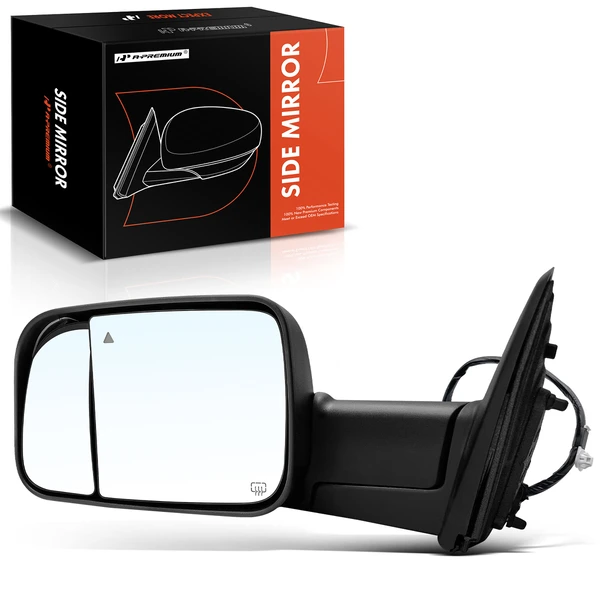 Left Driver Side Mirror, Powered, with Heated, Textured Black A-Premium APMI1181TW