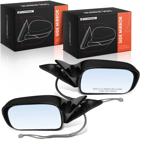 Driver & Passenger Mirror, Powered, Paintable Black A-Premium APMI2972TW