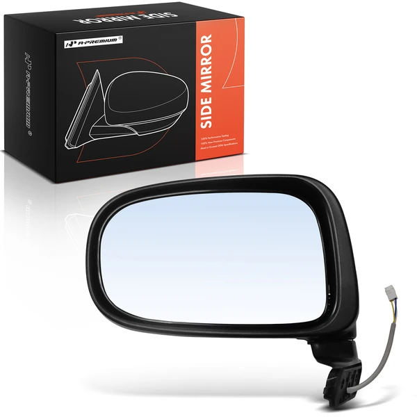 1991-1997 Toyota Previa Left Driver Side Mirror, Power Adjustment, Manual Folding, Black A-Premium APMI2974TW