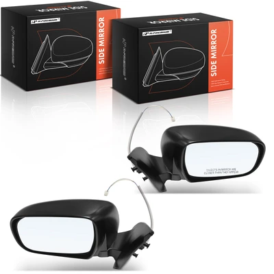 2 Pcs Textured Black Mirror with Power Adjust & Manual Folding