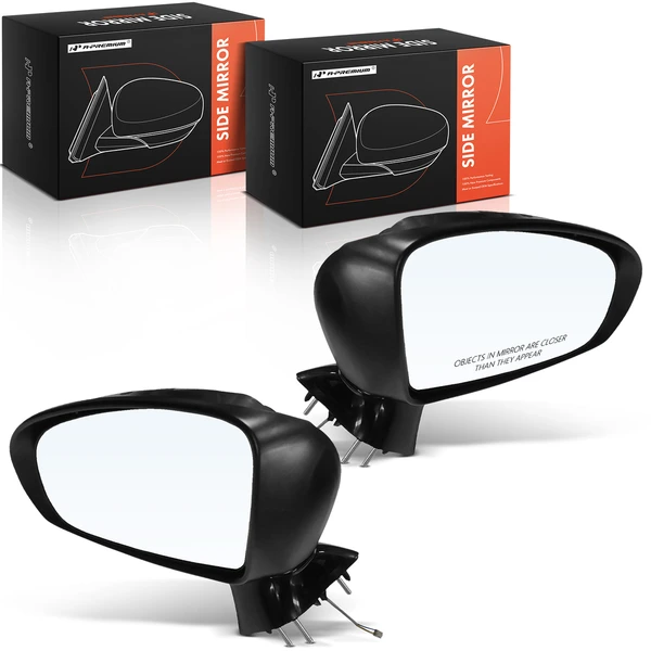 Driver & Passenger Mirror, with Heating, Power Adjustment, Manual Folding, Textured Black A-Premium APMI2983TW