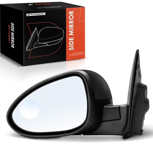 2013-2014 Chevrolet Sonic Left Driver Side Mirror, with Heating, Power Adjustment, Manual Folding, Smooth Black A-Premium APMI816