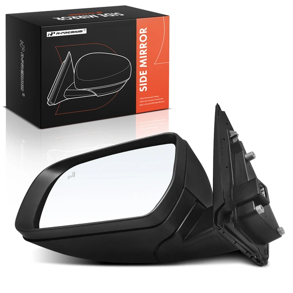 Left Driver Side Mirror, Power Adjustment, Power Folding, Textured Black A-Premium APMI1196TW