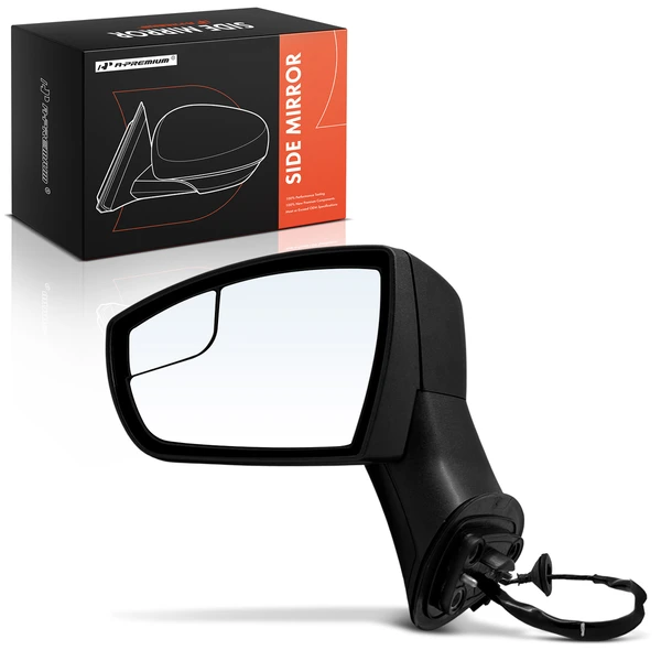 Left Driver Side Mirror, Power Adjustment, Manual Folding, Textured Black A-Premium APMI2329TW