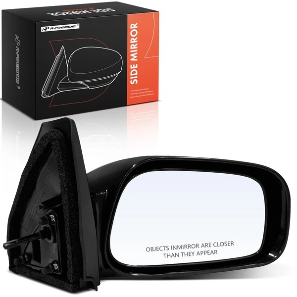 Right Passenger Side Mirror, Manual Adjustment, Non-Folding, Smooth Black A-Premium APMI1988