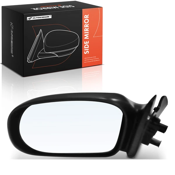 Left Driver Side Mirror, Manual Adjustment, Non-Folding, Black A-Premium APMI2989TW