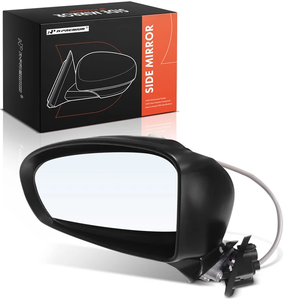 Left Driver Side Mirror, with Heating, Power Adjustment, Manual Folding, Textured Black A-Premium APMI2993TW