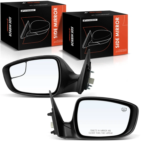 2014 Hyundai Elantra Coupe Driver & Passenger Mirror, Powered, with Heated, Smooth Black A-Premium APMI1198TW