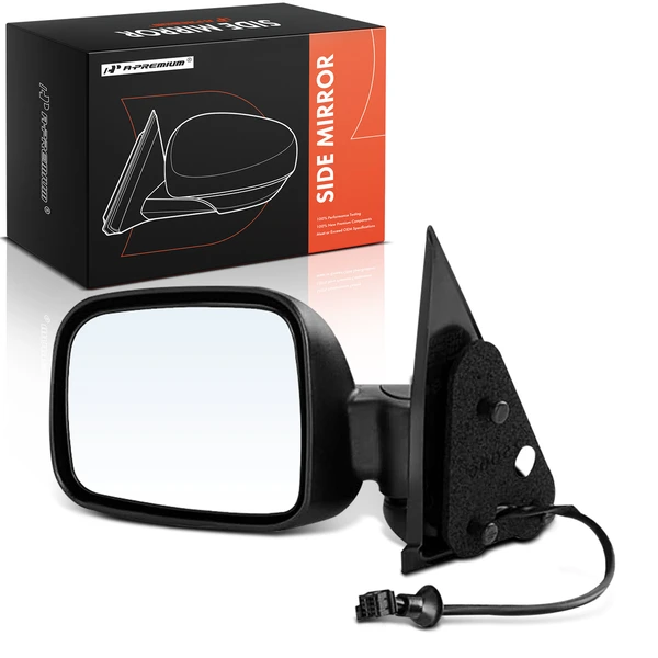 Left Driver Side Mirror, Power Adjustment, Manual Folding, Black A-Premium APMI2708TW