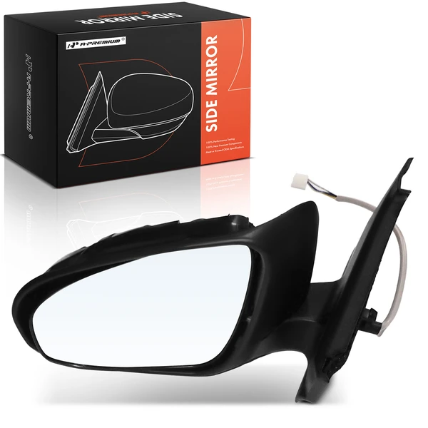 Left Driver Side Mirror, with Heating, Power Adjustment, Manual Folding, Black A-Premium APMI3001TW