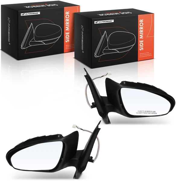 Driver & Passenger Mirror, with Heating, Power Adjustment, Manual Folding, Black A-Premium APMI3002TW