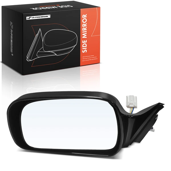 Left Driver Side Mirror, Power Adjustment, Non-Folding, Smooth Black A-Premium APMI3006TW