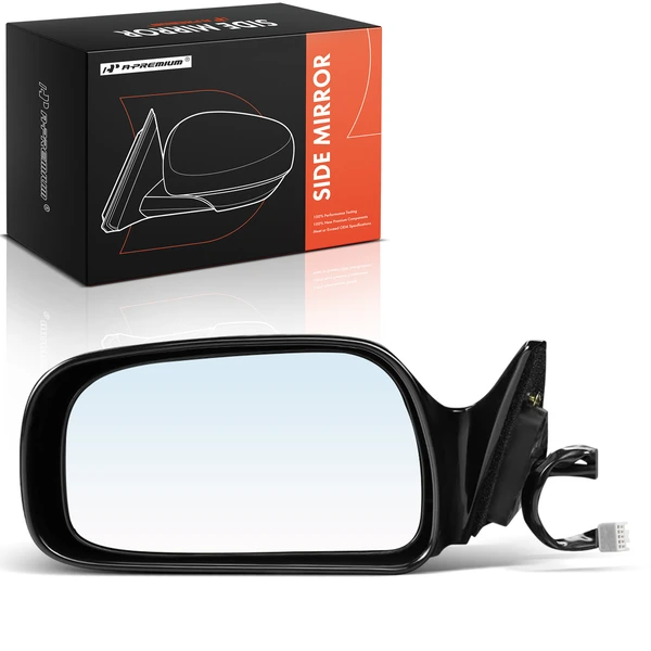 Left Driver Side Mirror, Powered, with Heated, Smooth Black A-Premium APMI3003TW