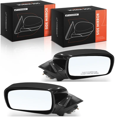 2 Pcs Smooth Black Power Mirror with Power Heated