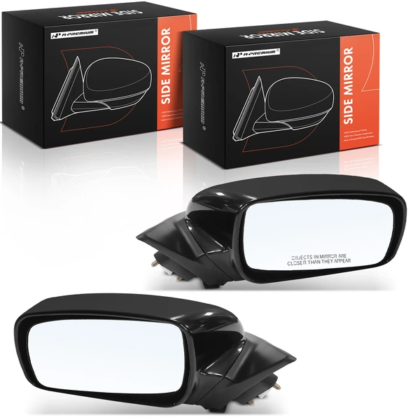 2004-2008 Toyota Solara Driver & Passenger Mirror, with Heating, Power Adjustment, Non-Folding, Smooth Black A-Premium APMI3005TW