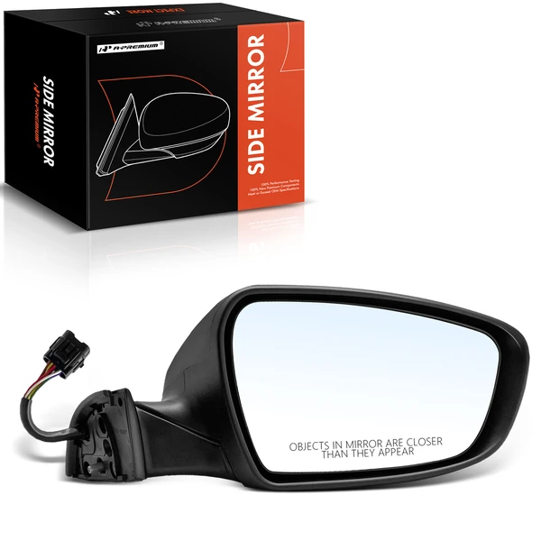 Right Passenger Side Mirror, Powered, with Heated, Smooth Black A-Premium APMI1200TW