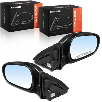 2 Pcs Power Mirror with Manual Folding Smooth Black 3 Pins