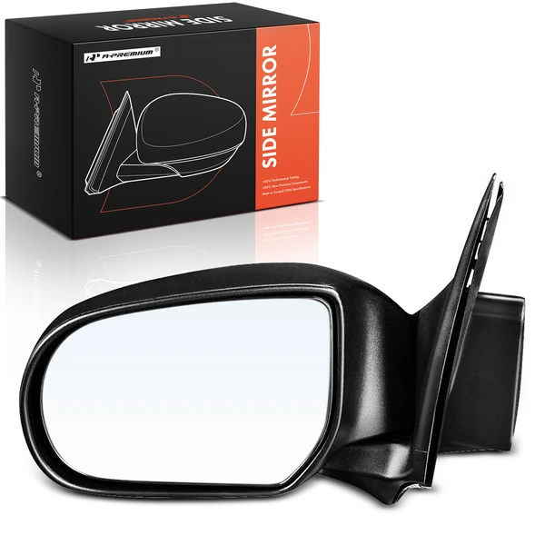 Left Driver Side Mirror, Manual Adjustment, Manual Folding, Textured Black A-Premium APMI2713TW