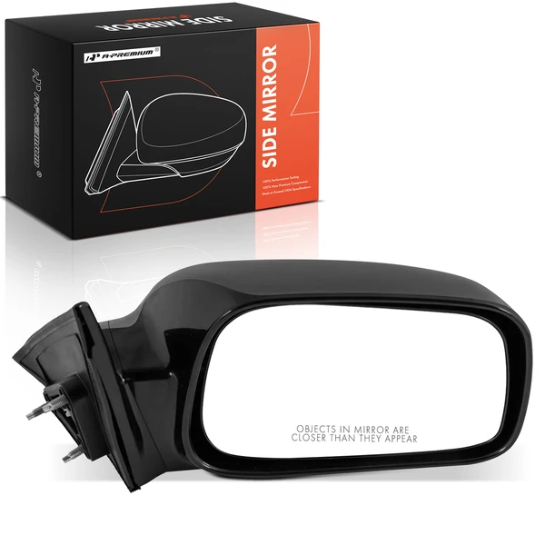 Right Passenger Side Mirror, Power Adjustment, Manual Folding, Smooth Black A-Premium APMI1994