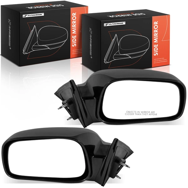 Driver & Passenger Mirror, Power Adjustment, Manual Folding, Smooth Black A-Premium APMI1995