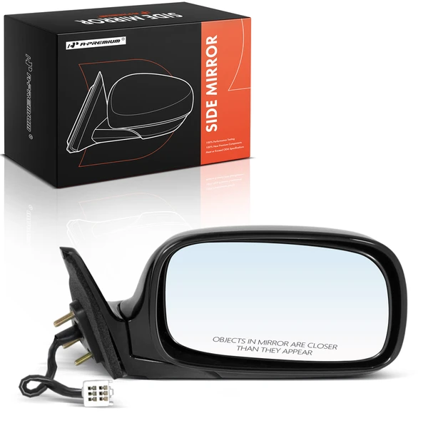 Right Passenger Side Mirror, Powered, with Heated, Paintable Black A-Premium APMI3009TW