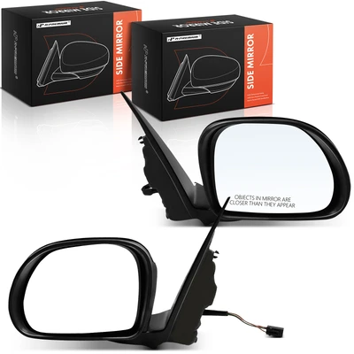 2 Pcs Driver & Passenger Black Mirror with Power Glass Adjust