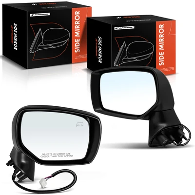 2 Pcs Driver & Passenger Black Mirror with Heated