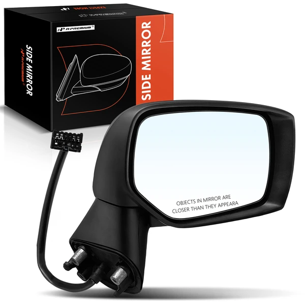 Right Passenger Side Mirror, Power Adjustment, Manual Folding, Textured Black A-Premium APMI1246TW