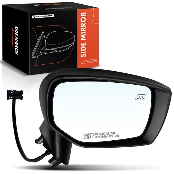 2015-2021 Subaru WRX Right Passenger Side Mirror, with Heating, Power Adjustment, Manual Folding, Textured Black A-Premium APMI1247TW