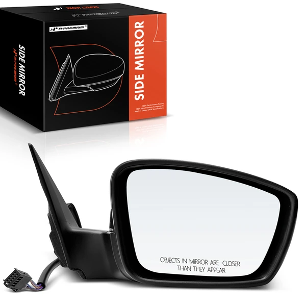 Right Passenger Side Mirror, with Heating, Power Adjustment, Manual Folding, Primed Gray A-Premium APMI1251TW