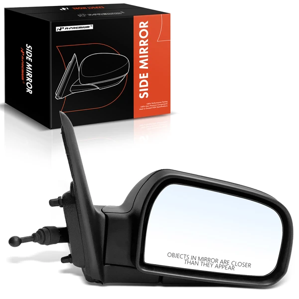Right Passenger Side Mirror, Manual Adjustment, Manual Folding, Textured Black A-Premium APMI1253TW