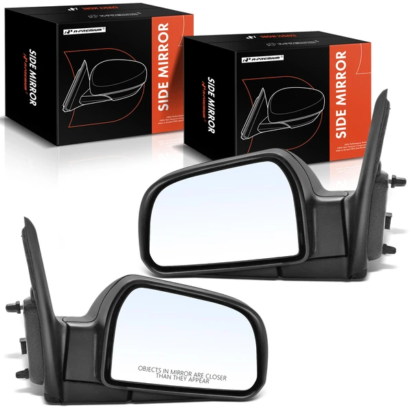 2005-2009 Hyundai Tucson Driver & Passenger Mirror, with Heating, Power Adjustment, Manual Folding, Textured Black A-Premium APMI1254TW