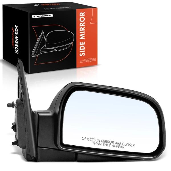 Right Passenger Side Mirror, with Heating, Power Adjustment, Manual Folding, Smooth Black A-Premium APMI1257TW