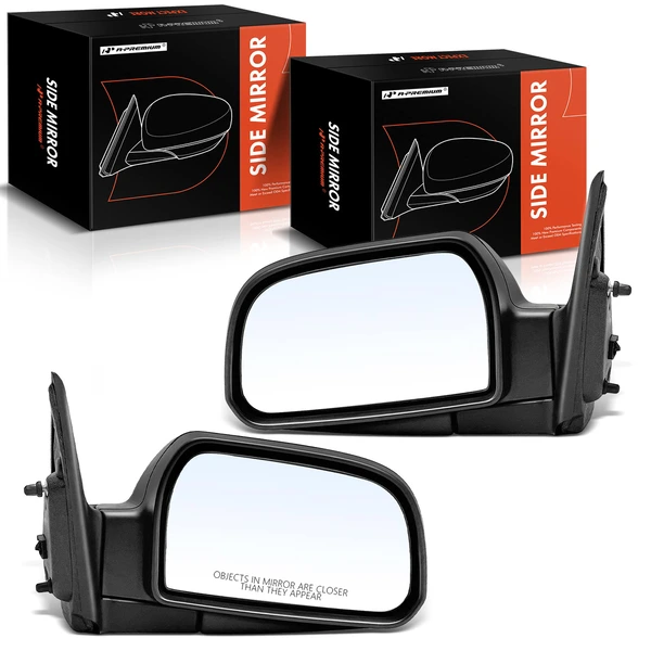 Driver & Passenger Mirror, with Heating, Power Adjustment, Manual Folding, Smooth Black A-Premium APMI1256TW