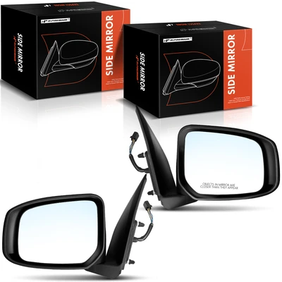 2 Pcs Driver & Passenger Black Mirror with Heated