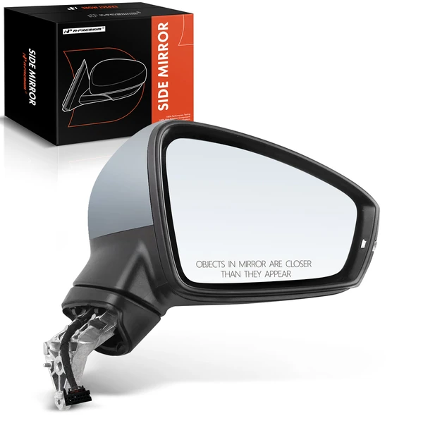 Right Passenger Side Mirror, with Heating, Power Adjustment, Power Folding, Primed Gray A-Premium APMI1268TW