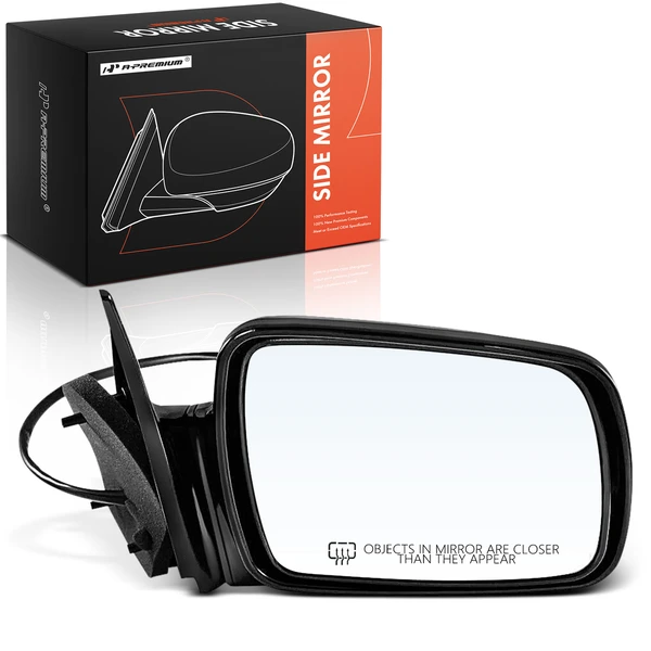 Right Passenger Side Mirror, with Heating, Power Adjustment, Non-Folding, Smooth Black A-Premium APMI2722TW