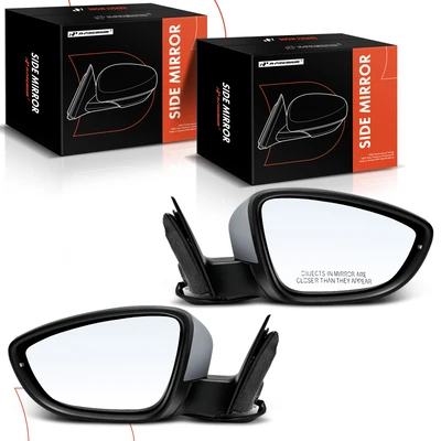 2 Pcs Driver & Passenger Black Mirror with Heated