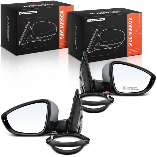 Driver & Passenger Mirror, with Heating, Power Adjustment, Manual Folding, Primed Gray A-Premium APMI1276TW