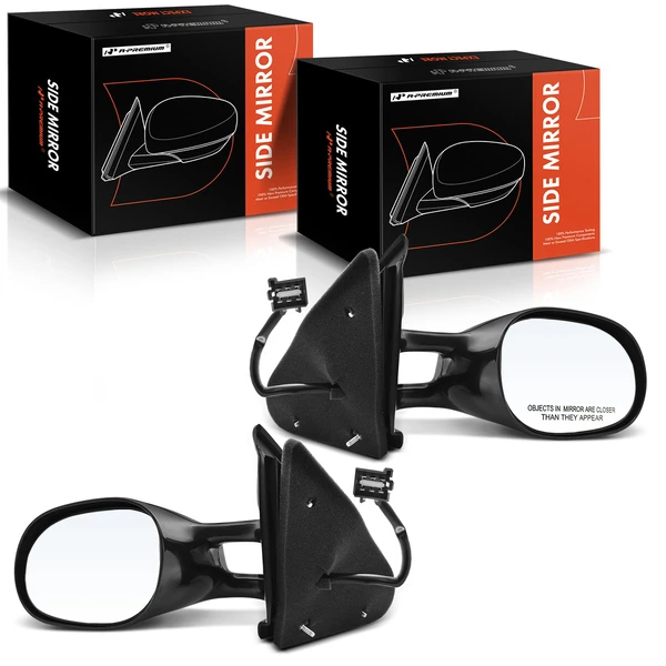 Driver & Passenger Mirror, Powered, with Heated, Smooth Black A-Premium APMI1278TW