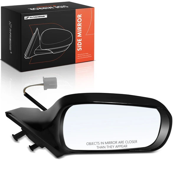 Right Passenger Side Mirror, Power Adjustment, Manual Folding, Black A-Premium APMI3019TW