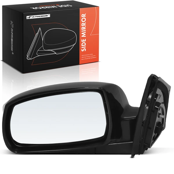 2010-2011 Hyundai Tucson Right Passenger Side Mirror, Power Adjustment, Manual Folding, Smooth Black A-Premium APMI2342TW