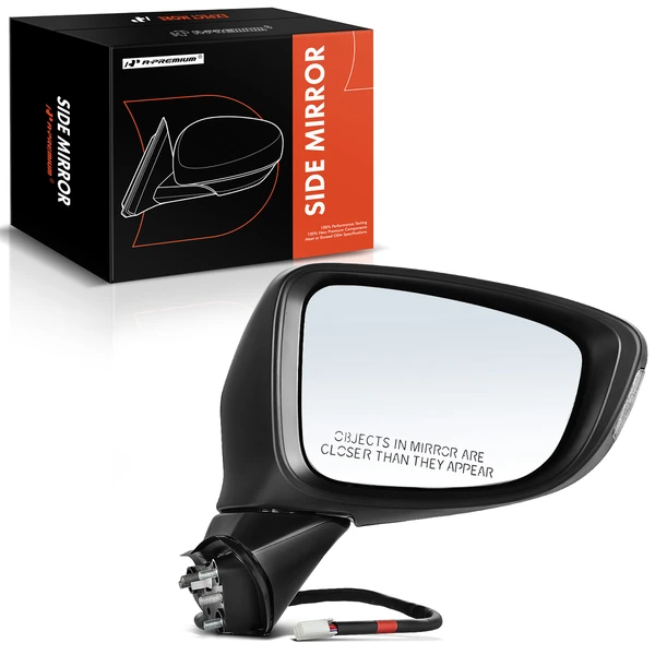 Right Passenger Side Mirror, Powered, with Heated, Black A-Premium APMI195