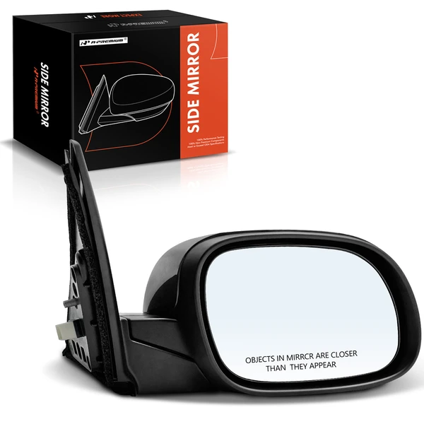 Right Passenger Side Mirror, with Heating, Power Adjustment, Power Folding, Smooth Black A-Premium APMI1286TW