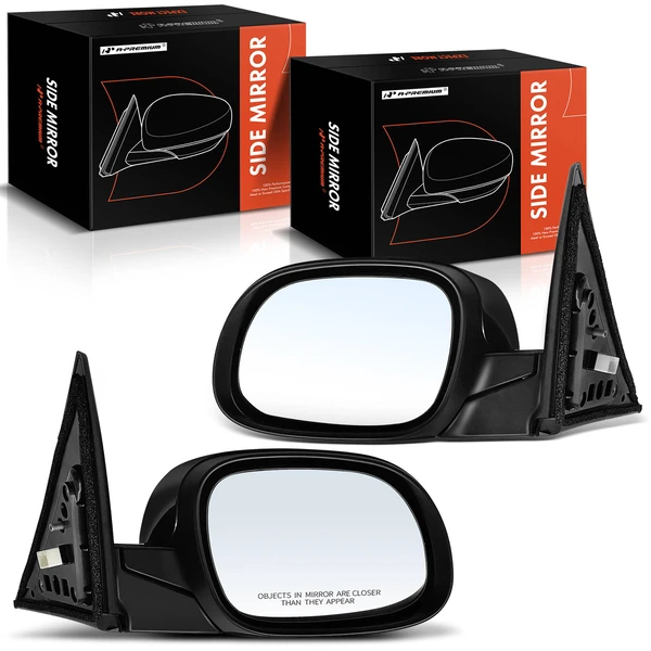 Driver & Passenger Mirror, Powered, with Heated, Smooth Black A-Premium APMI1287TW